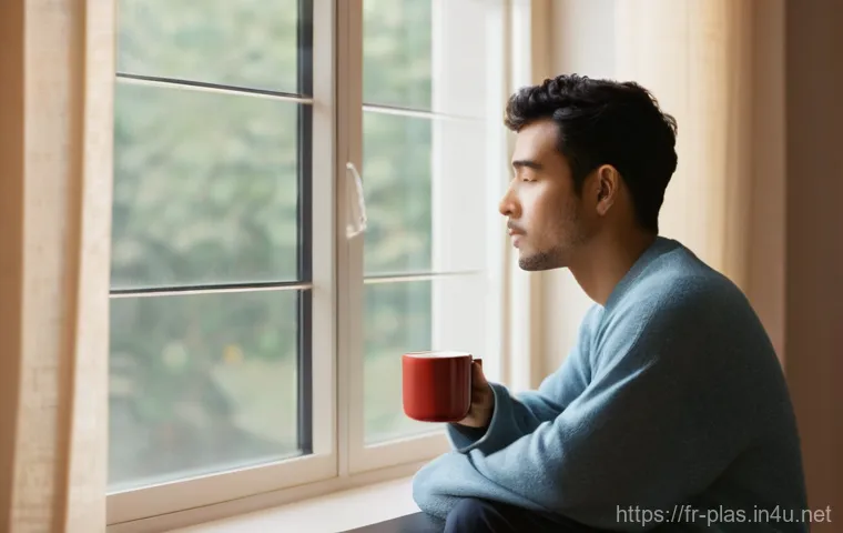 성형외과 수술 일정 - **Prompt: Reflective Serenity**
"A person in their late 20s to early 40s sits by a softly lit wi...