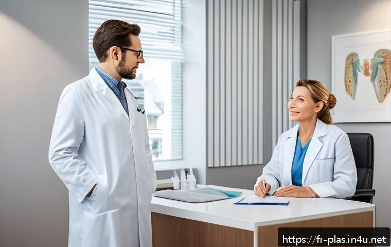 성형외과 상담 비용 - A modern, upscale private medical office in Paris with elegant decor, warm lighting, and a well-dres...